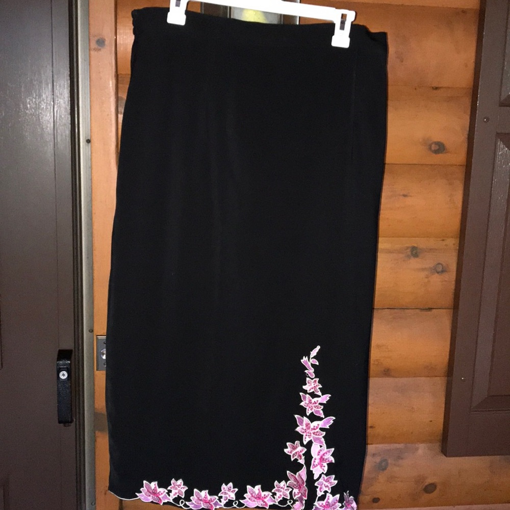 PSALM: CIV Black long skirt Embellished SZ 18